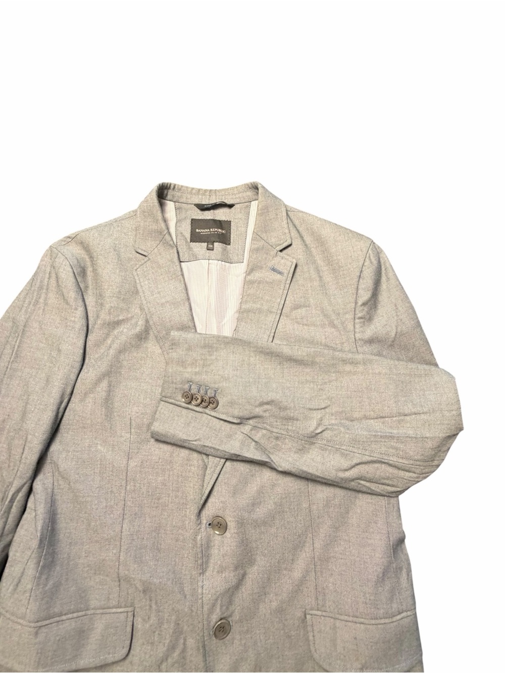 Banana Republic Gray Blazer Sport Coat Jacket Men’s Size 42R Modern Slim Fit